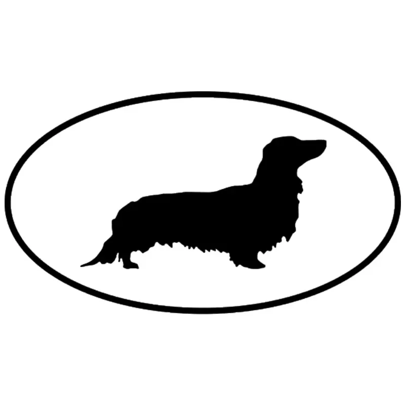 

Car Sticker Dachshund Long Hair Dog PVC Car Decoration Accessories Sticker Creative Waterproof Sunscreen Black/White,15cm*8cm