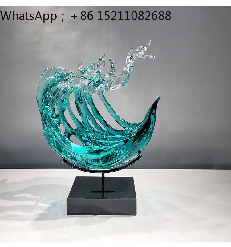 SCY Hotel Clubhouse Lobby Foyer Transparent Water Drop Ornament Sculpture Resin Abstract Entrance Splash Decoration