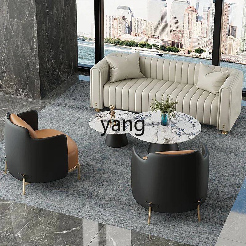 Yjq Cafe Bar Online Red Reception Negotiation Leisure Houndstooth Single-Seat Sofa Chair Combination