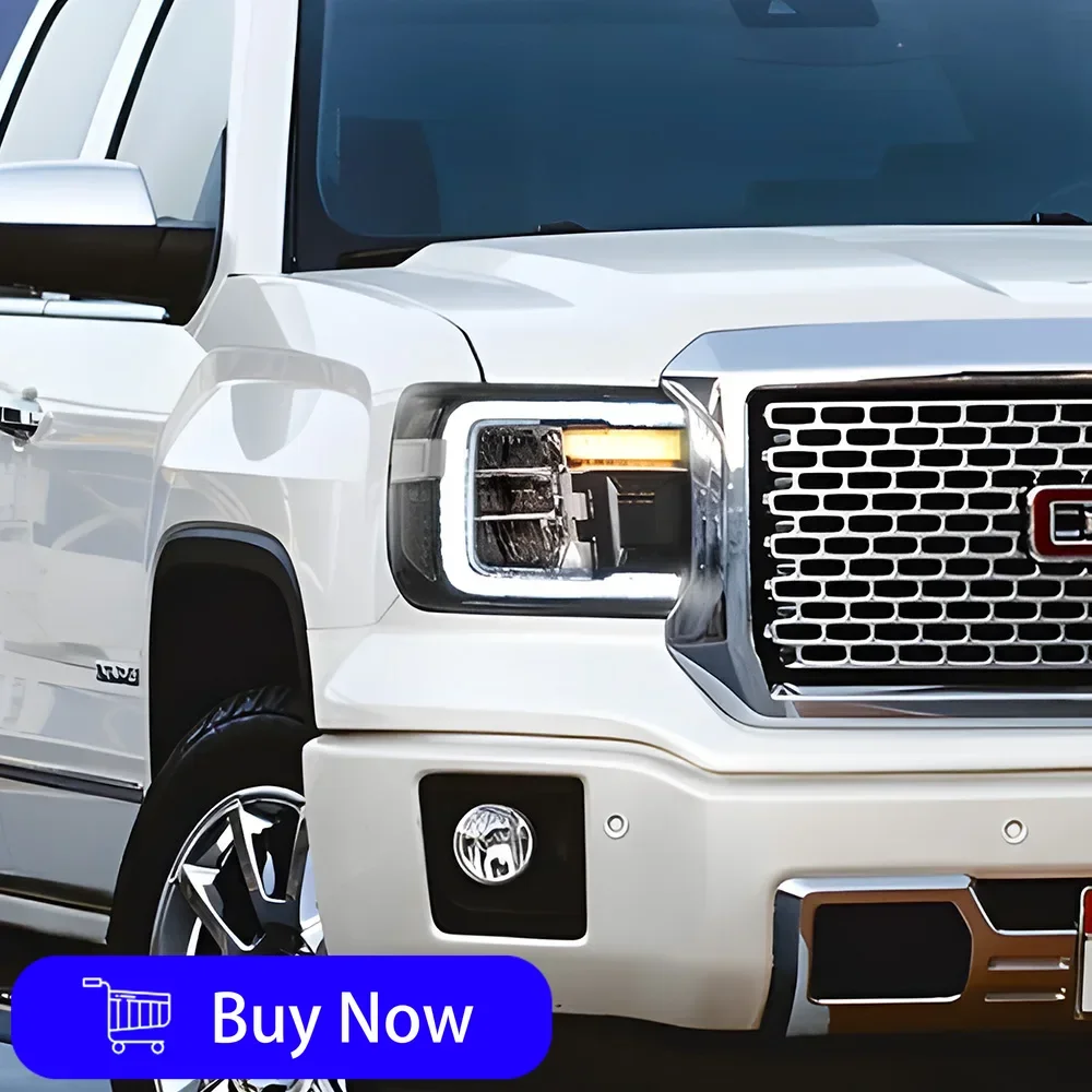 

Для GMC Sierra 2007-2013 светодиодные автомобильные фары в сборе, обновленная высококачественная линза динамического проектора, аксессуары Plug and Play