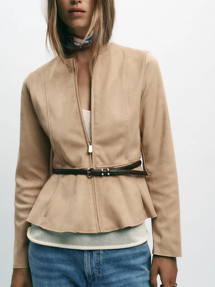 

Осень 2024, новое женское круглое джемто из искусственной замши с поясом 30280 68 704, этнический костюм, сценическая одежда, женская мода