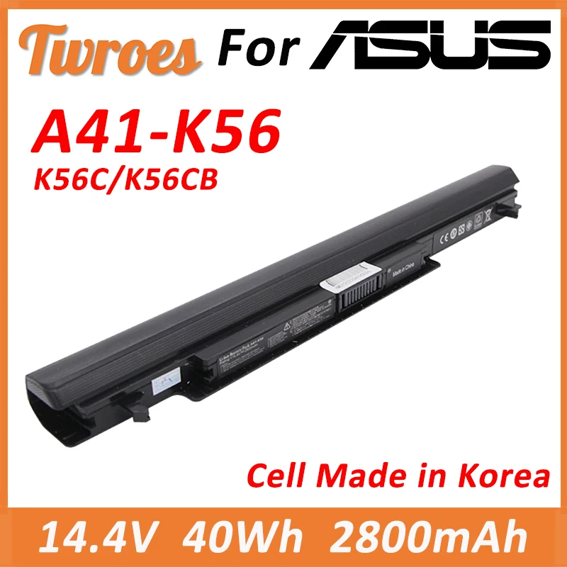 A41-K56 2800mAh 40Wh Laptop Battery For ASUS E46 E46CA E46CB K46 K46CA K46CB K56 K56C K56CB K56V R405CB R505 R505CB R550 R550CM