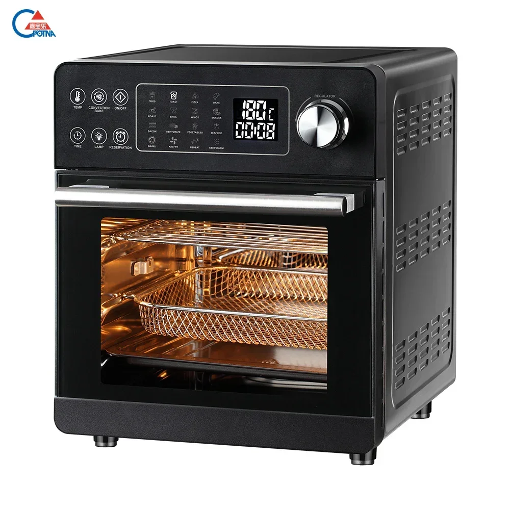 Popular 16 liter chicken rotisserie oven 230 degrees celsius high temperature turkish bread toaster air fryer oven digital