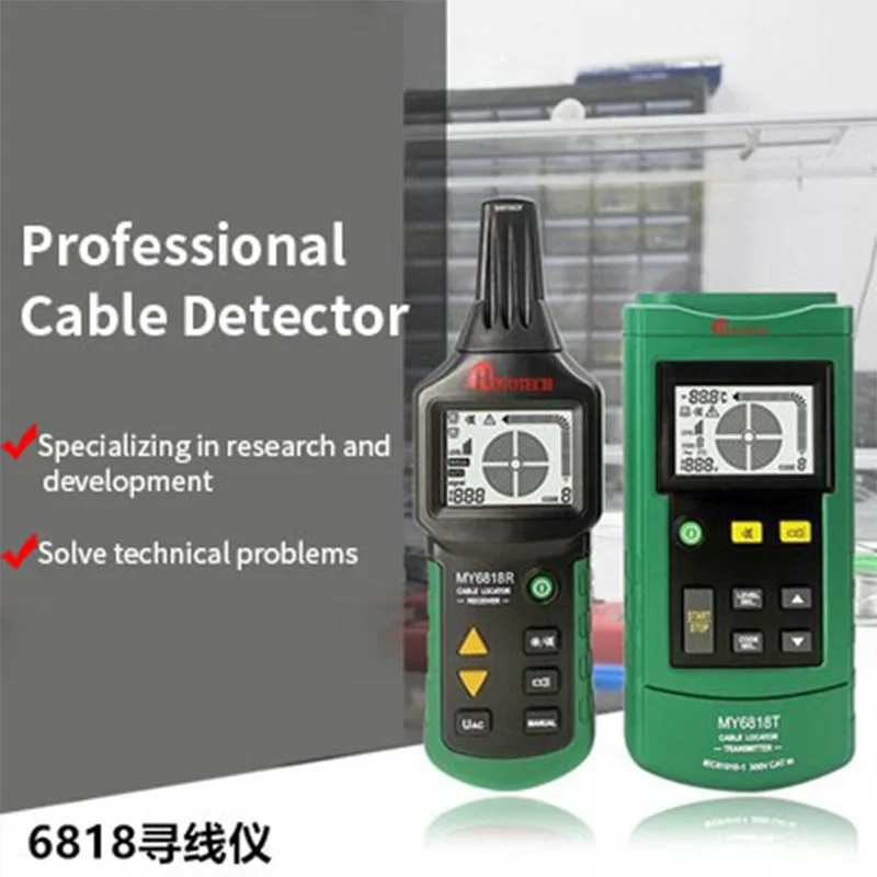 MY6818 Cable Detector Underground Cable Fault Tester In-Wall Cable Tester Cable Short Circuit Temperature Voltage Detector Tool