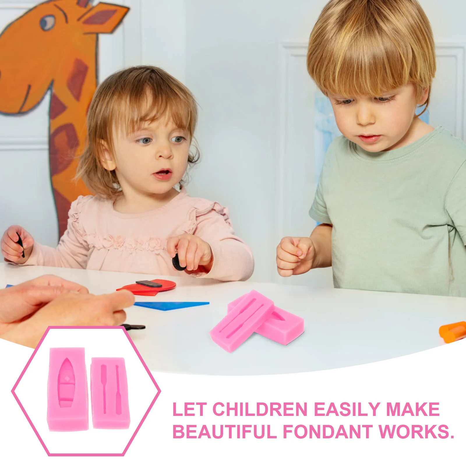 

1 Set Of Boat Shaped Silicone Paddle Design For Fondant Chocolate Clay Baking Ice Cube Making Tool Silicone For