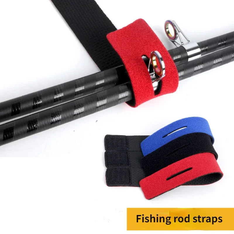 Outdoor 1/4 PCS Fishing Rod Tie Holder Strap Belt Tackle Elastic Wrap Band Pole Holder Fastener Ties Fishing Tools Accessories