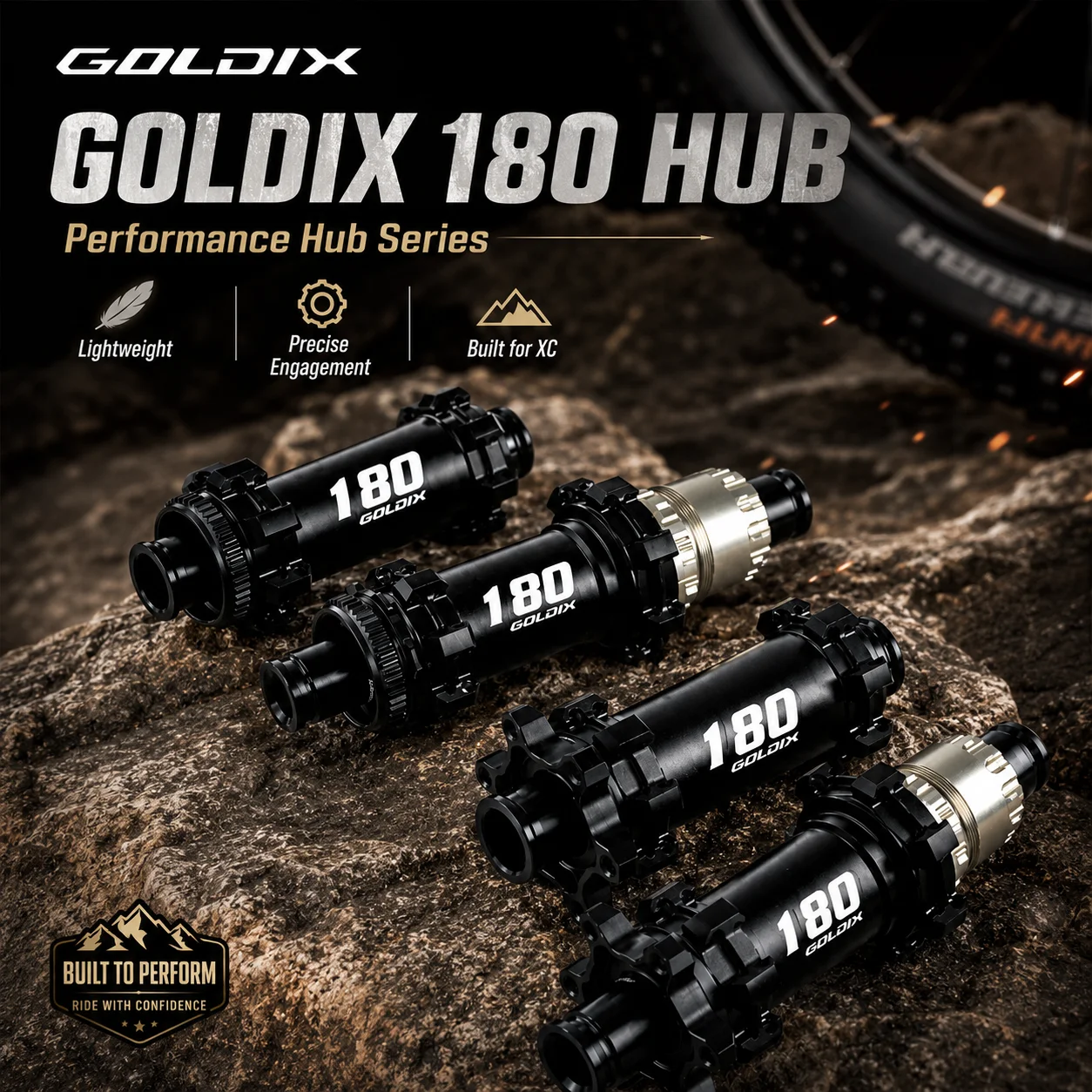 

GOLDIX M180 XC MTB Hub 28H Center Lock 6-Bolt Disc 60T Ratchet Thru Axle HG XD MS Freehub for Shimano SRAM
