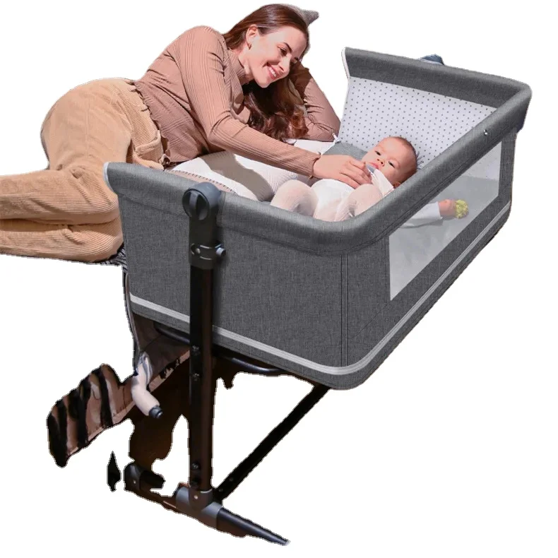 High Sale Modern Adjustable Height Crib Side Crib Metal Newborn Baby Children Bedroom Sleep