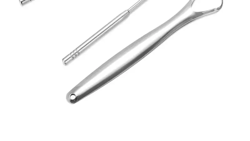 

Tongue Scraper Cleaner for Adults Surgical Grade Professional Eliminate Bad Breath Stainless Steel Metal Tongue Brush Dental Kit
