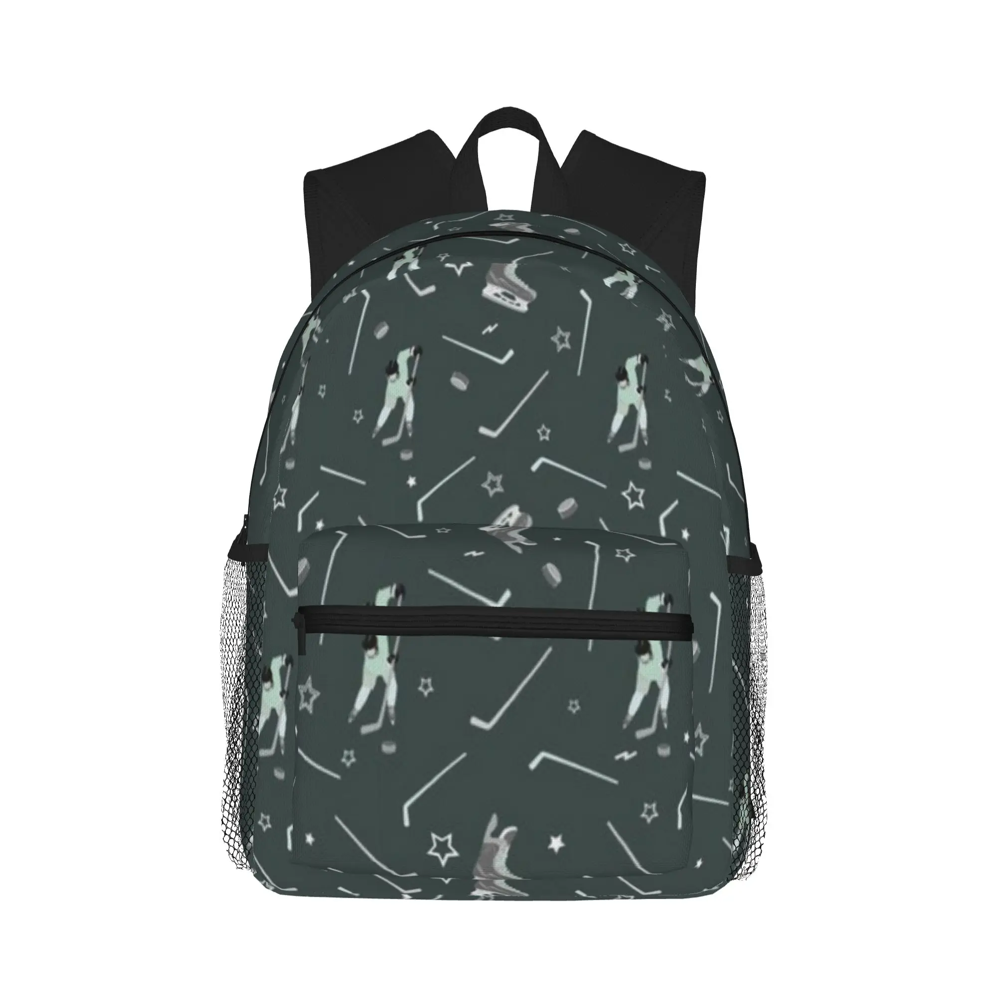 Ice Hockey Stick  Puck And Skates  Casual Backpack for Students and Adults Backpack women