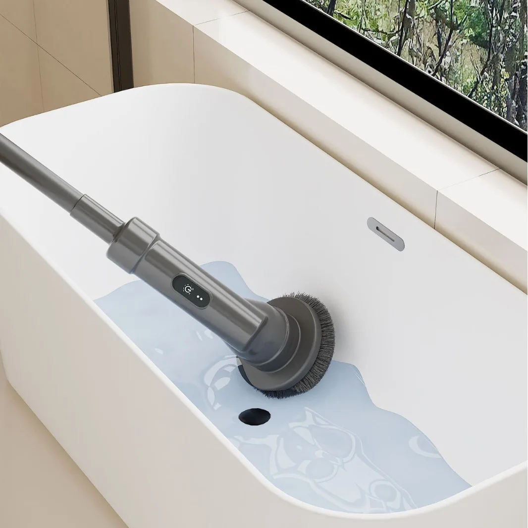 Электрическая щетка Выдвижная электрическая щетка для мытья кастрюль Стеклянная трещина Щетка для чистки кухни Щетка для чистки пола