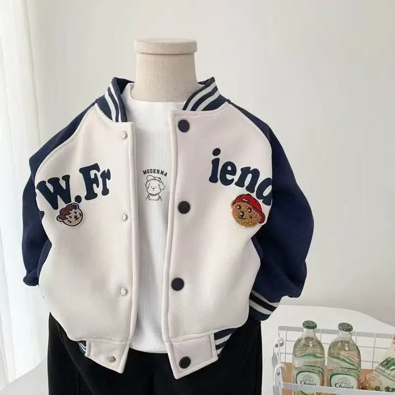 

Children's Spring and Autumn Baseball Jacket New Boys' Baby Letter Coat Casual and Handsome Coat Trend