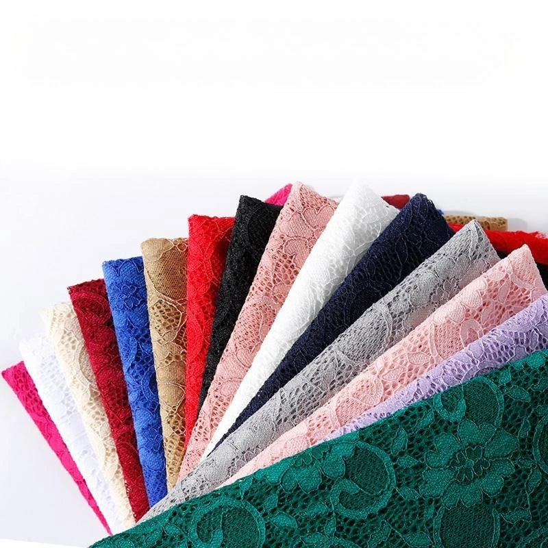 Embroidered Hollow-out Stretch Lace Tulle Fabric for DIY Sewing Handmade Dress Base Layer Curtain Clothing Fashion Cloth