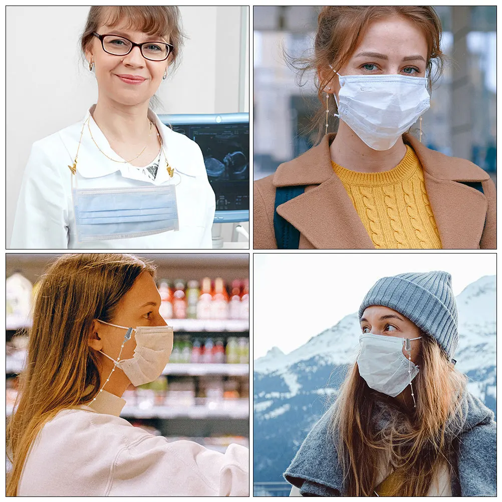 2 قطعة سلسلة النظارات الأنيقة المطرزة، قناع أنيق، حامل الحبل، إكسسوار متعدد الاستخدامات للنساء، نظارات شمسية #3