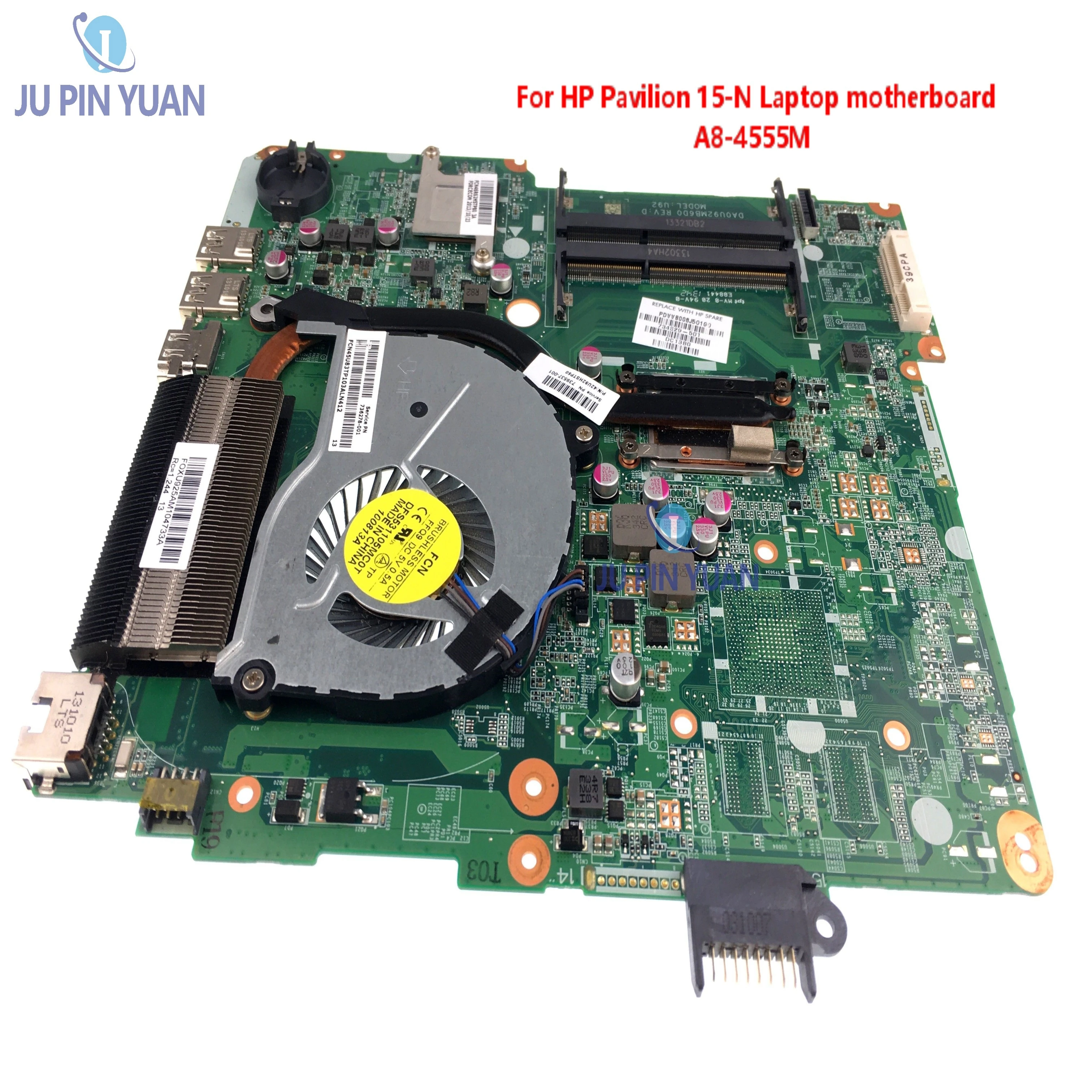 734829-501 DA0U92MB6D0 For HP Pavilion 15-N Laptop motherboard A8-4555M CPU DDR3 With Heatsink