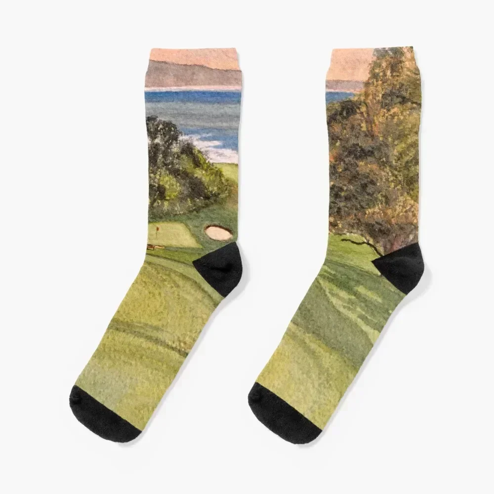 

Torrey Pines South Golf Course Hole 6 Socks floral heated golf Boy Child Socks Women's