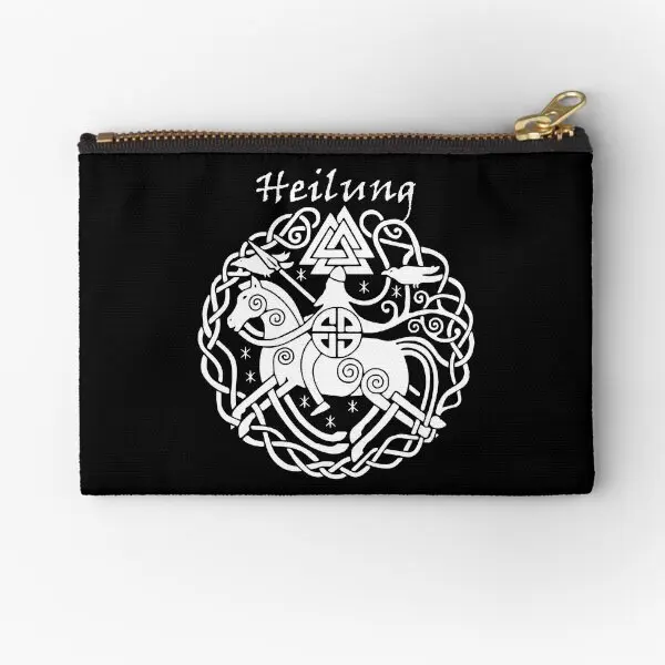 Heilung Horse Viking Warrior Mythology W  Zipper Pouches Small Underwear Bag Packaging Pocket Men Socks Pure Women Wallet