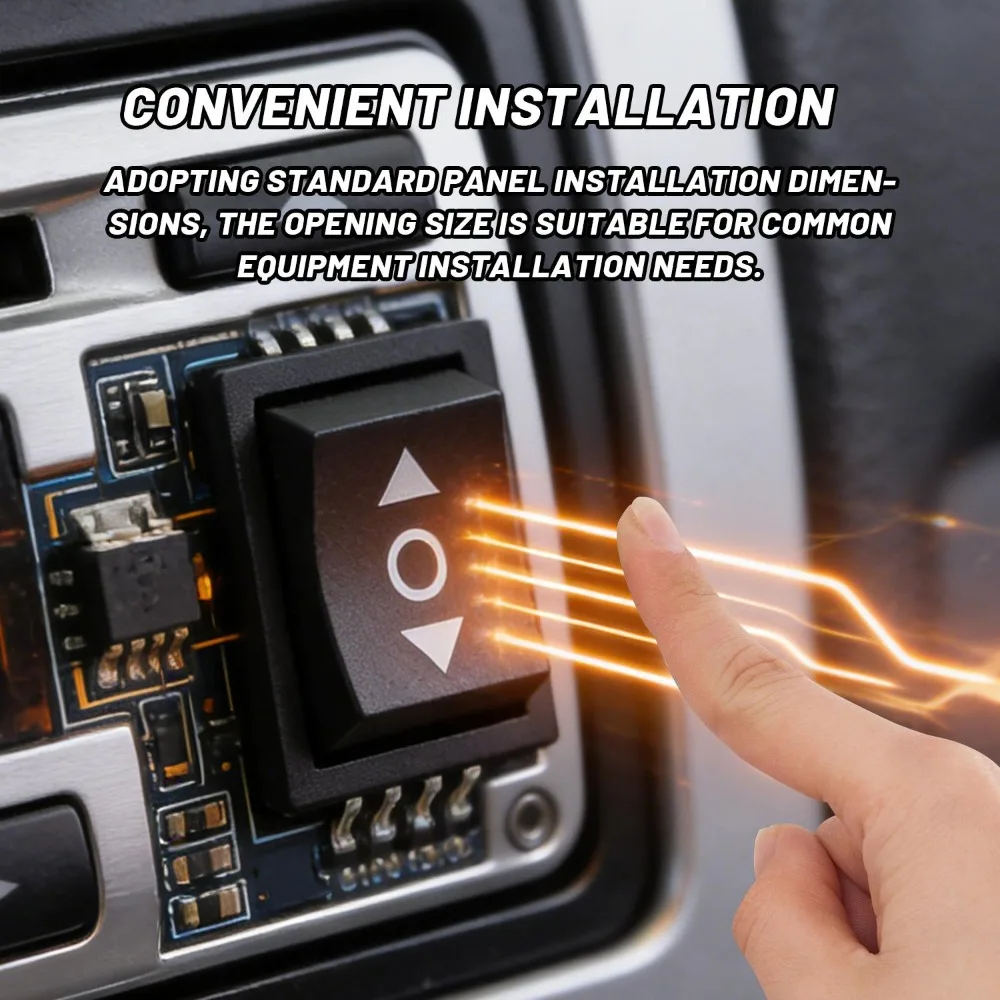 Self Resetting 6 Pin Rocker Switch 16A 250V 20A 125V AC Flame Retardant ABS Copper DPDT Snap in Auto Car Marine Toggle Panel