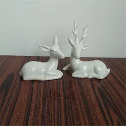 White Ceramics Lovers Male and Female Deer Home Decor Ornaments Garden Desk Decoration Figurines Valentine's Day Gifts