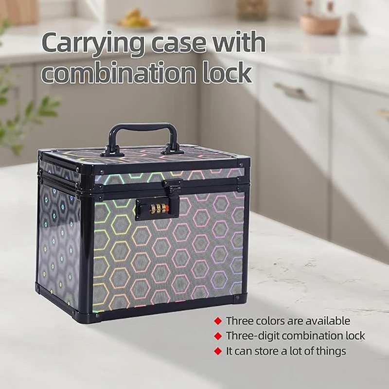 Custodia cosmetica portatile Organizzatore in lega di alluminio Gioielli giocattolo Medicina Gioco di carte Scatola di raccolta Custodia per auto 10x7.25x7.75"