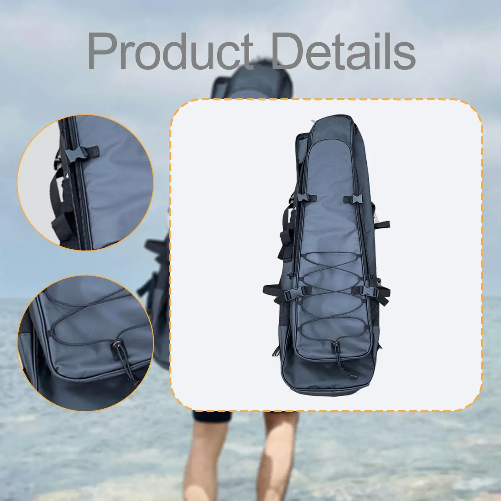 حقيبة زعانف طويلة لصيد الأسماك بالرمح والغطس حقيبة كتف زعانف طويلة تحمل حقيبة الظهر #5