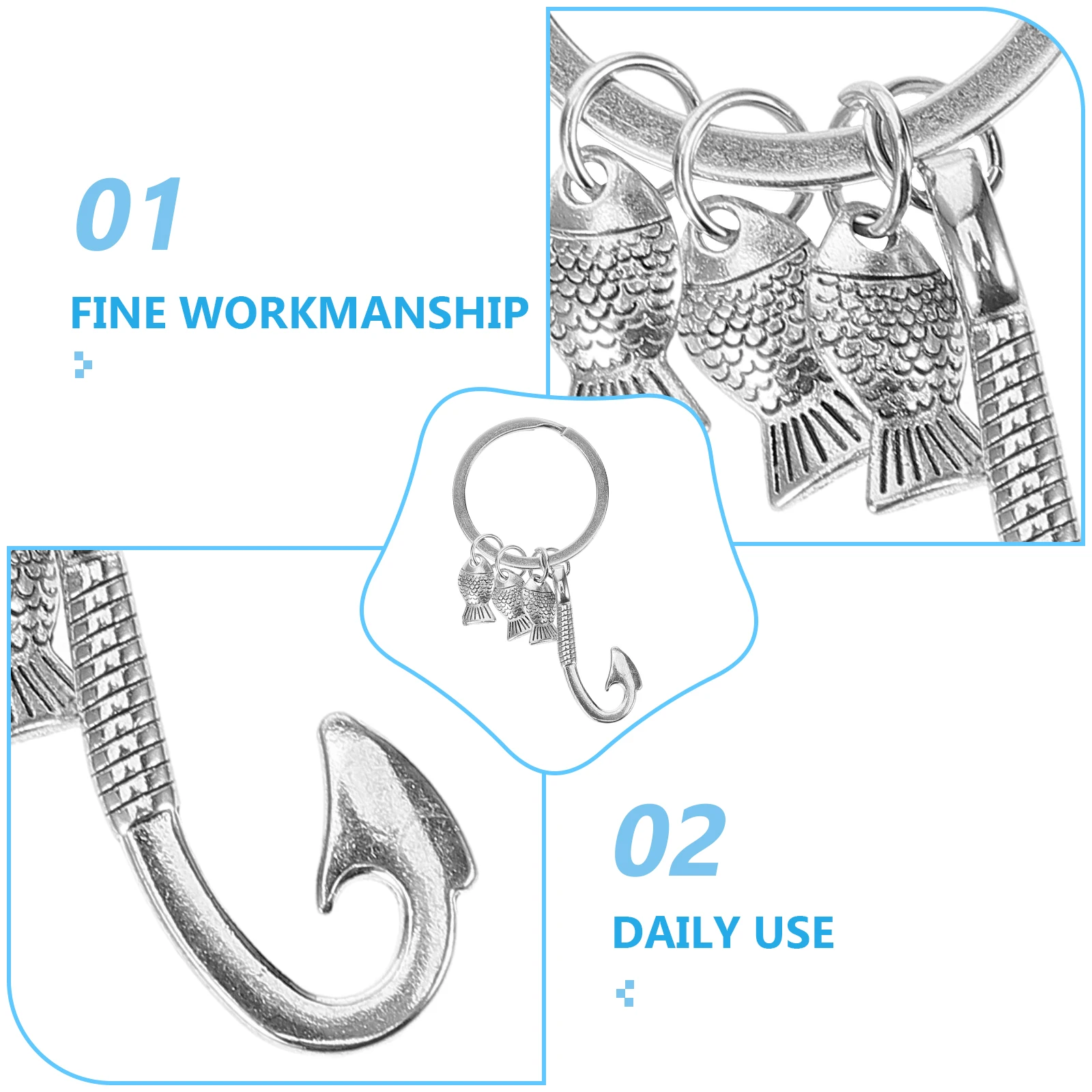 Portachiavi da pesca Portachiavi in metallo Portachiavi durevole Borsa Fascino Regalo per la festa del papà Ornamenti Accessori decorativi