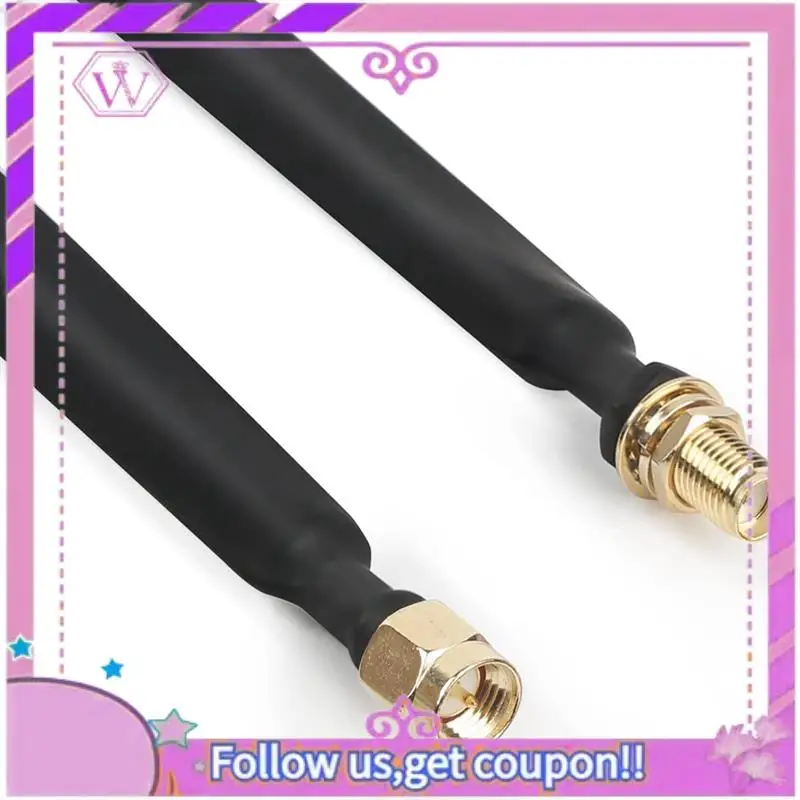 2X Lora Flat Cable SMA Male To SMA Female Window And Door Feed Thru Coaxial Cable Extension Adapter For Lora Wifi
