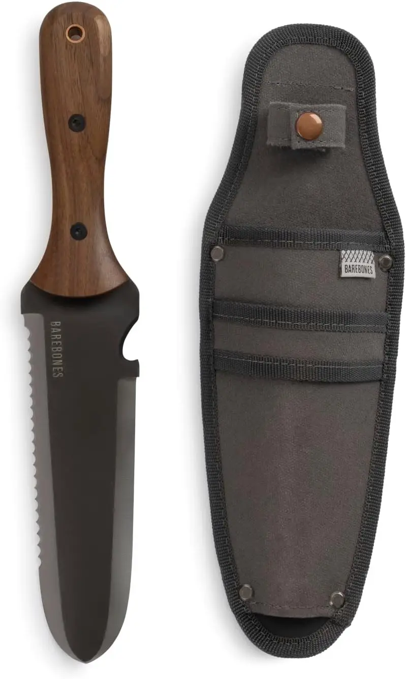 

Heat-Tempered Stainless Steel Garden Knife with Walnut Handle and Sheath Bundle for Gardening