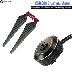 QX-MOTOR QM6008 Motore brushless 320KV/370KV Seleziona e utilizzare elica pieghevole in fibra di carbonio 1552 1760 per giocattolo telecomandato ZD850