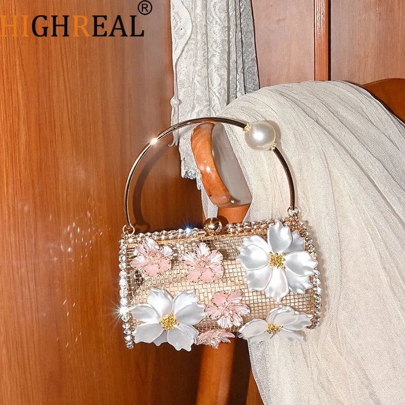 

Сумка-клатч с цветочным узором и стразами, вечерняя сумка, женская сумка с ажурным дизайном, сумка для ужина, для вечеринок и свадеб