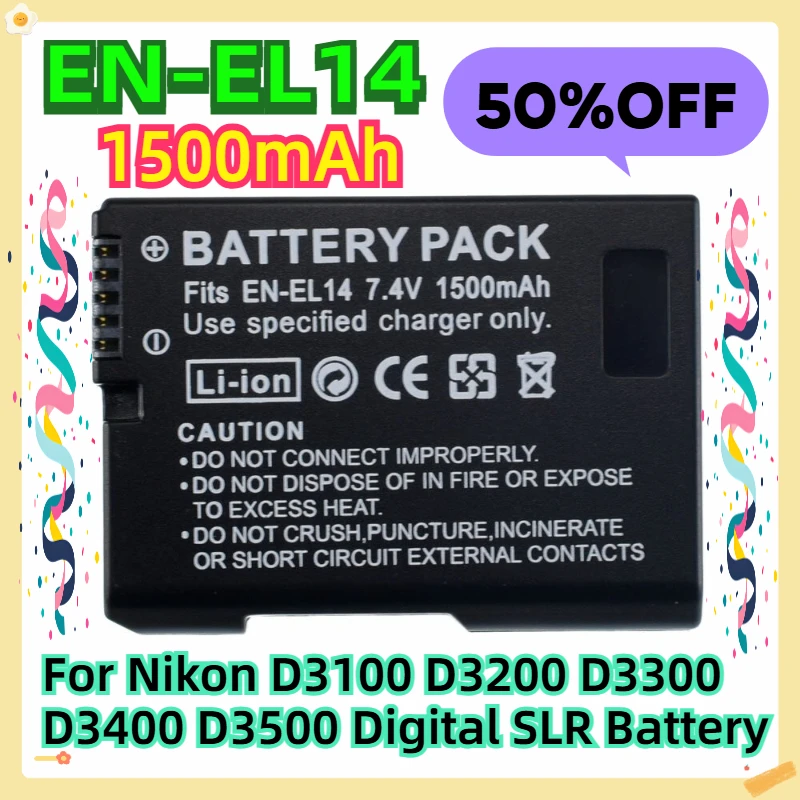 

For Nikon D3100 D3200 D3300 D3400 D3500 Digital SLR Battery