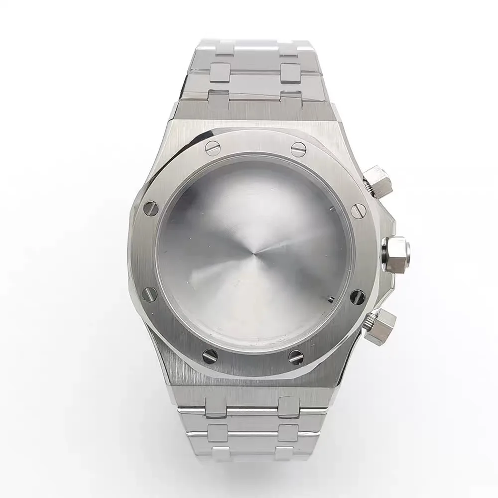 

Royal 41mm stainless steel watch case strap, suitable for 32mm dial, can be equipped with VK63A movement, sapphire mirror 5ATM