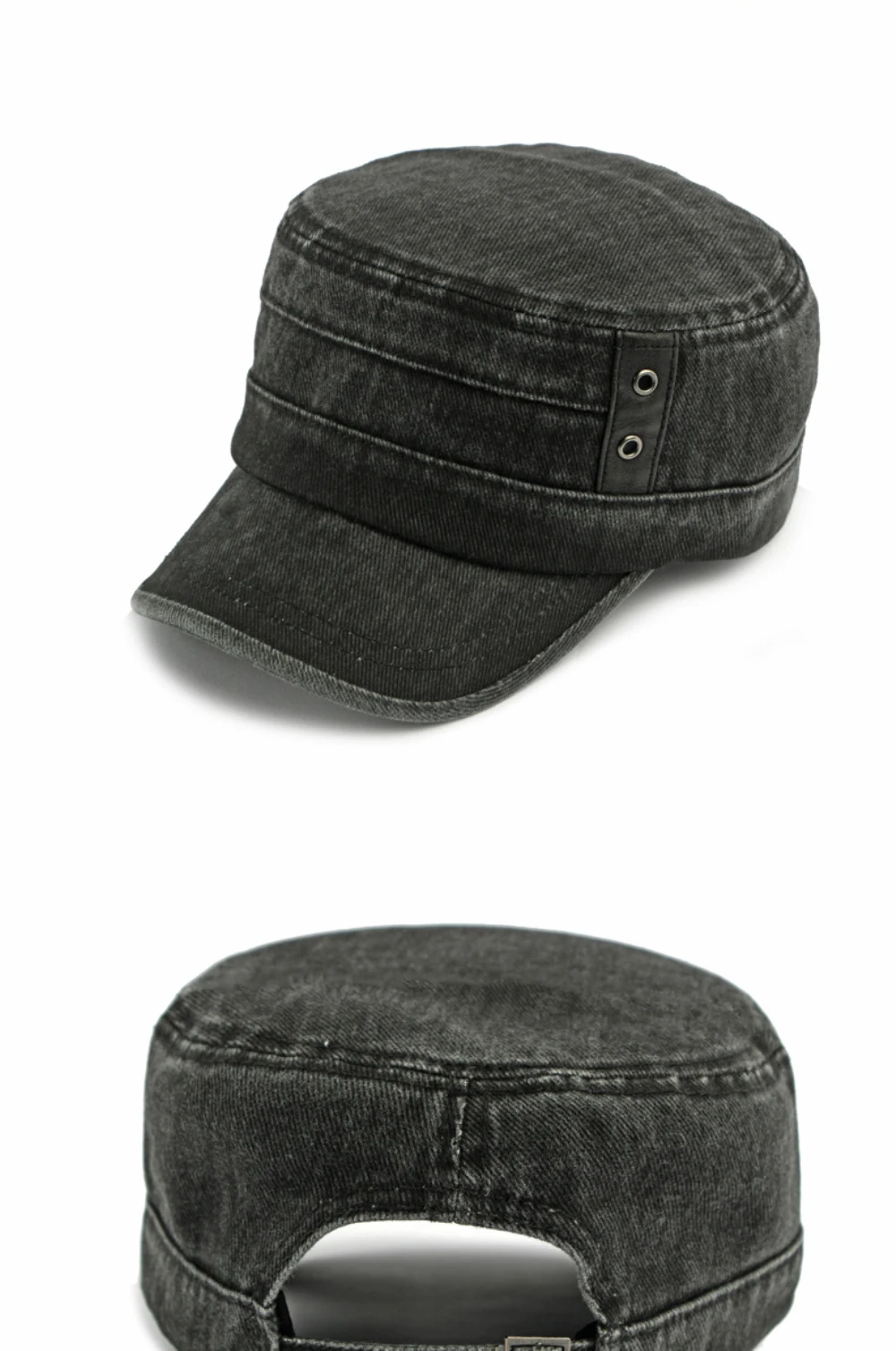 HT5083 Hochwertige Baseballkappe für Herren und Damen, neu, für alle Jahreszeiten, 100 % Baumwolle, Baseballmütze für Herren und Damen, verstellbare Militärkappe mit flachem Oberteil – Detail 12