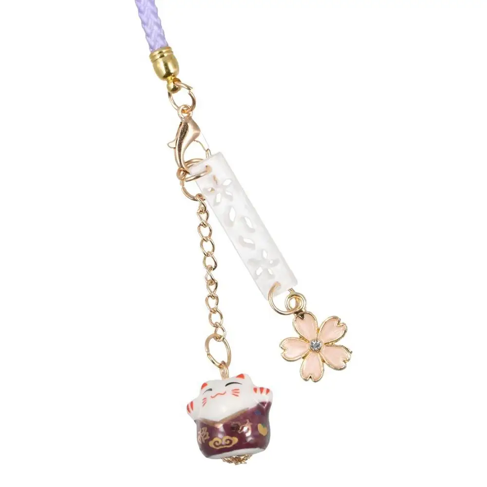 Strap Daisy Phone Pendant Sakura Cat Bell Mobile Decoration Mobile Phone Rope Camera Lanyard Smart Phone Strap Maneki Neko