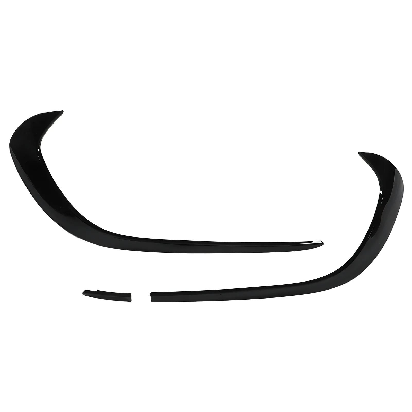 3pcs Glossy Black Front Bumper Spoiler Splitter Trim Replacement for Mercedes‑Benz A‑Class W176 AMG‑Line A45 2015‑2018