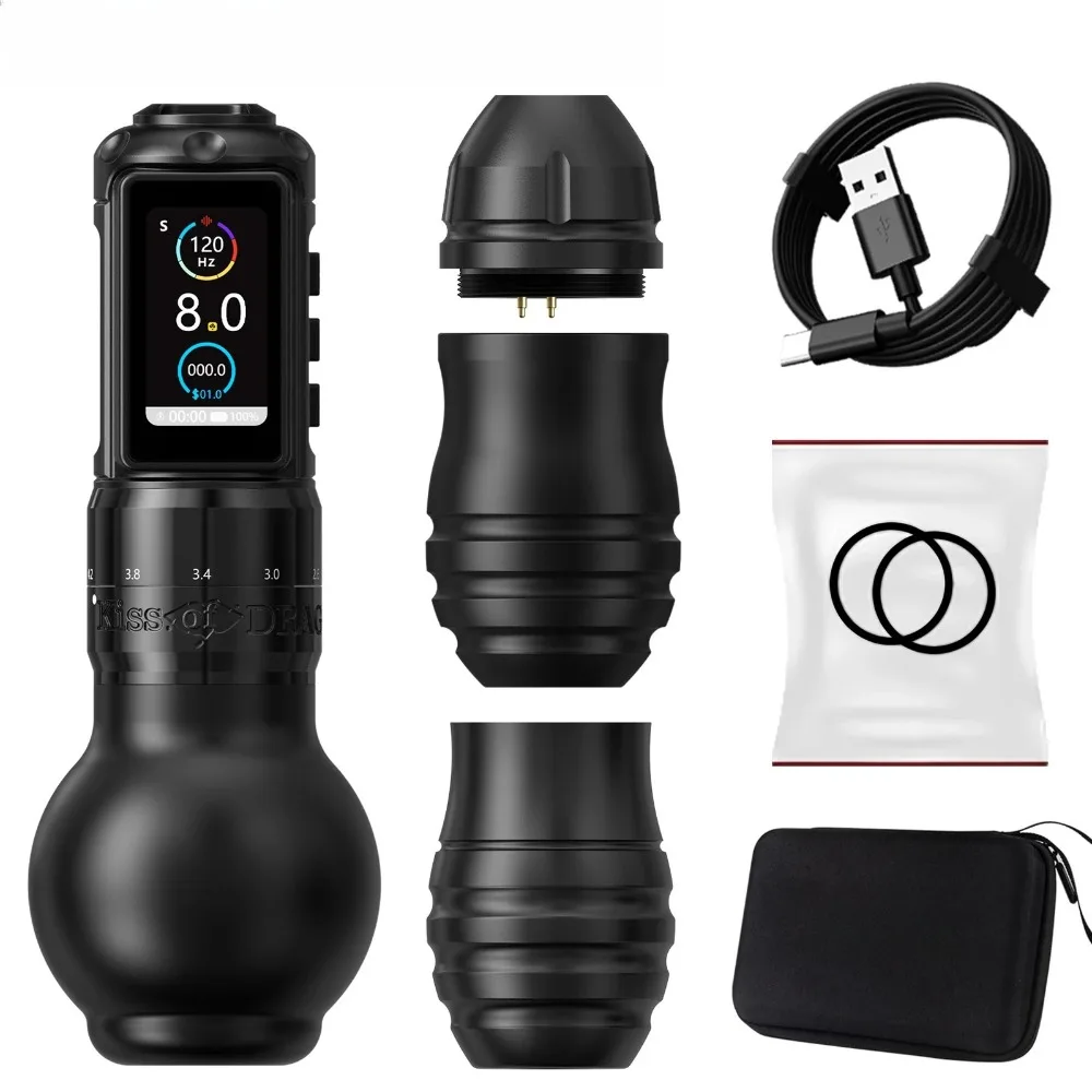 

Adjustable Stroke 2.2-4.2mm Wireless Tattoo Machine 54mm+42mm Grip with 2000mAh Battery Capacity Tattoo Pen