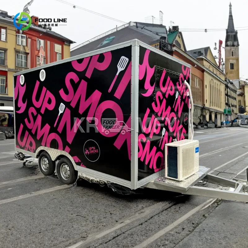 

China Mobile Bbq Coffee Hot Chocolate Vending Machine Food Trailer Cart Fully Equipped Food Trucks