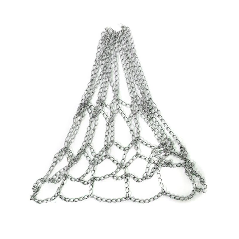 Metal Chain Basketball Net 12 Hook Rustproof Training Basketball Targets Net