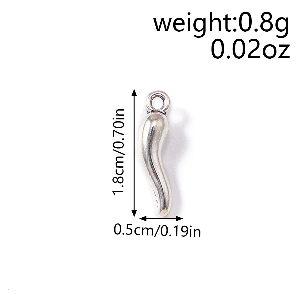 Tusember 30 Stück 18 x 5 mm Legierung Metall Chili Charms Pfeffer Anhänger für DIY süße Ohrring Halsketten handgemachte Schmuckherstellung Handwerk – Detail 1