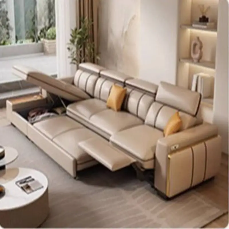저장 공간이 있는 회색 전동 리클라이너 소파, 흰색 저렴한 고급 거실 소파, 싱글 모던 거실 가구