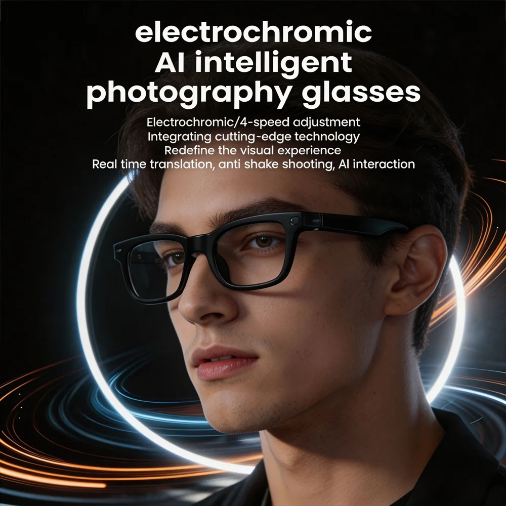 

800W AI Smart Glasses HD Video Bluetooth Call Voice Translation Lightweight Outdoor Camera Sunglasses Wearable Eyewear for Trave