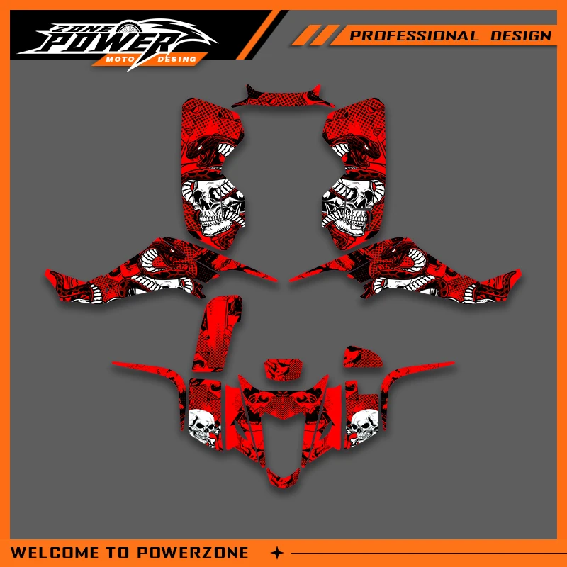 

POWERZONE Motocross Team Graphics Background Sticker Decal Kits For SUZUKI LTZ400 KFX400 2003-2008 KFX LTZ Customized Number