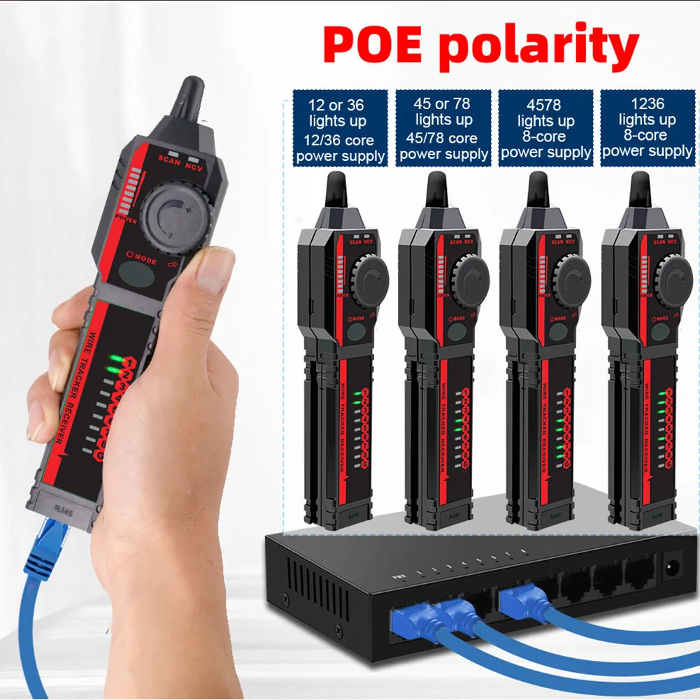 /ET606 /Network /Cable Tester For PoE Voltage Detector Digital Wire Tracer For For RJ45 RJ11 For Crystal Head Crimping NCV AC Ch
