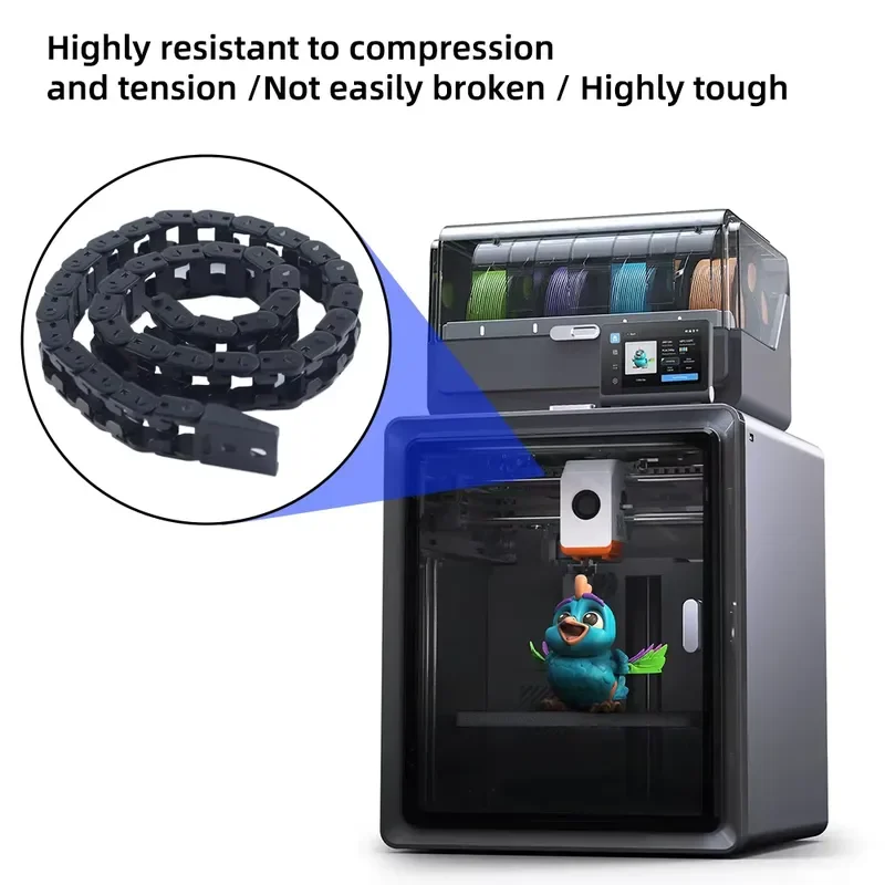 Drag Chain Cable Management Kit for Anycubic Kobra S1C 3D Printer Black Cable Protector Chain with Mounting Parts