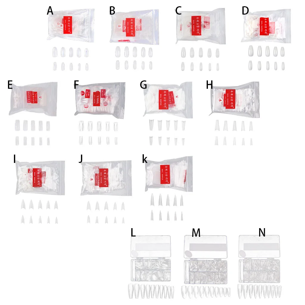 Transparent False Nail 500Pcs Wide Applications Extention Nails for Parties