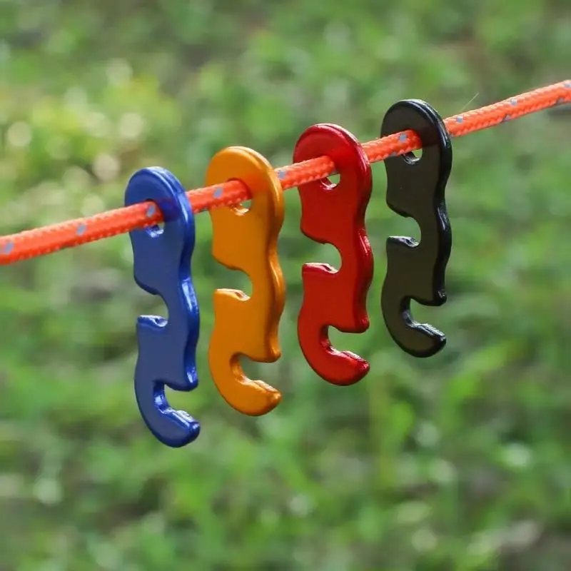 ~10Pcs Adjustable Tent Rope Buckle Aluminum Wind Cord Buckle Sturdy Rope Buckle For Outdoor Camping Tents Accessories