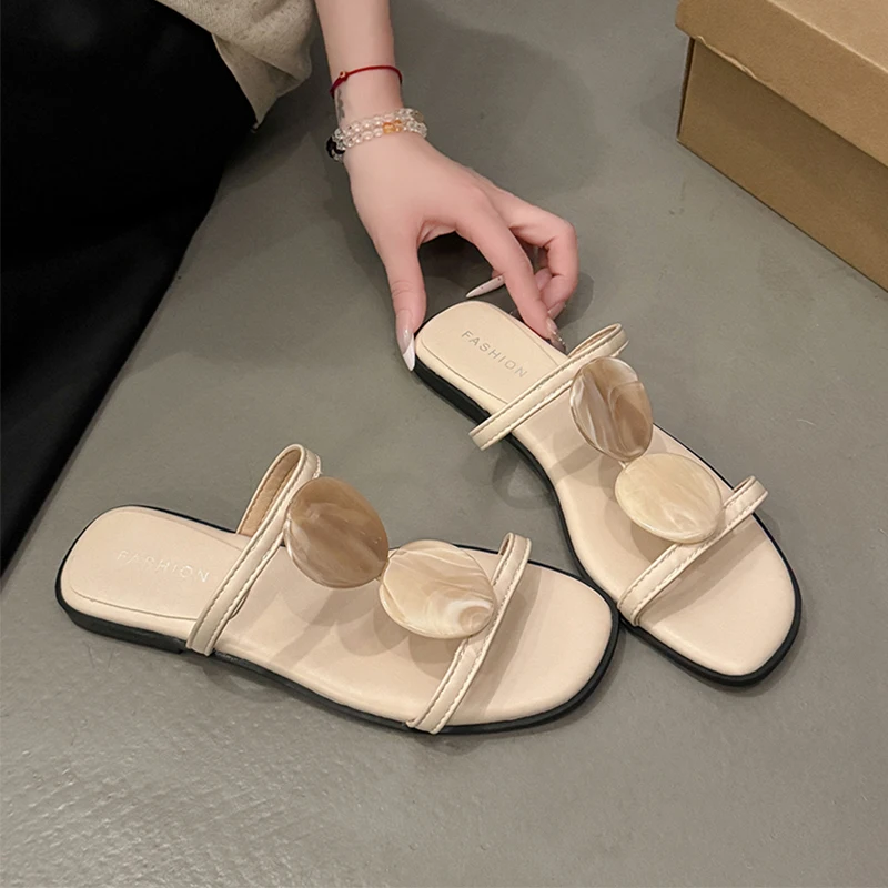 Sandalias Planas para Mujer, Nuevas Sandalias de Playa, Zapatos Casuales con Punta Abierta, Chanclas Deportivas para Caminar, Sandalias Cómodas de Moda para Mujer
