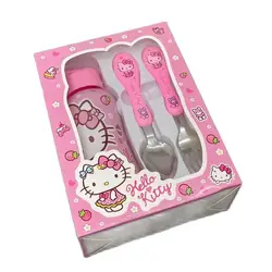 Disney Tableware Set Cartoon hellokitty Frozen 2 Spiderman Cars Fork Spoon Water Water Cup 3-piece Suit Children's Boutique Gift