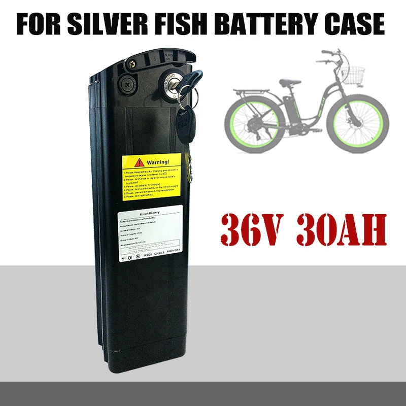 36V 30000mAH Rechargeable Lithium Battery Pack  for Silver Fish 30Ah ,with Aluminum Case Anti-theft Lock