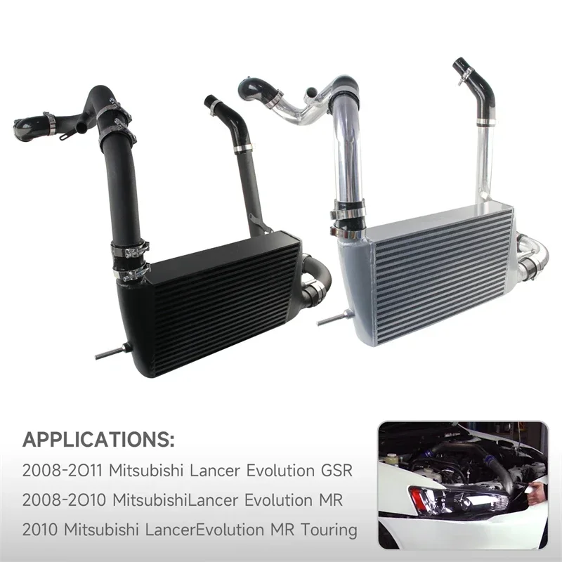 

Bar & Plate Aluminum Front Mount Upgrade Performance Intercooler Pipe Hose Kit fits Mistubishi EVO X EVO 10 GSR & MR 08-15